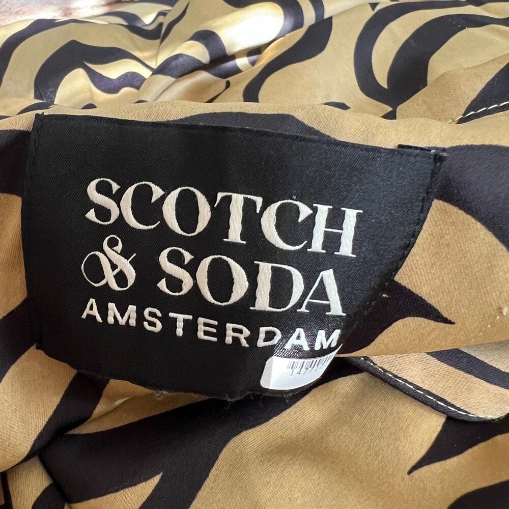 Scotch & Soda Amsterdam Animal Print Satin Blazer Gold Black Size L - Picture 5 of 10